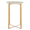 Templar White Marble and Gold Finish Lattice Base Side Table