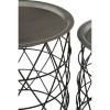 Templar Zinc Top and Black Iron Base Round Side Tables Set of 2