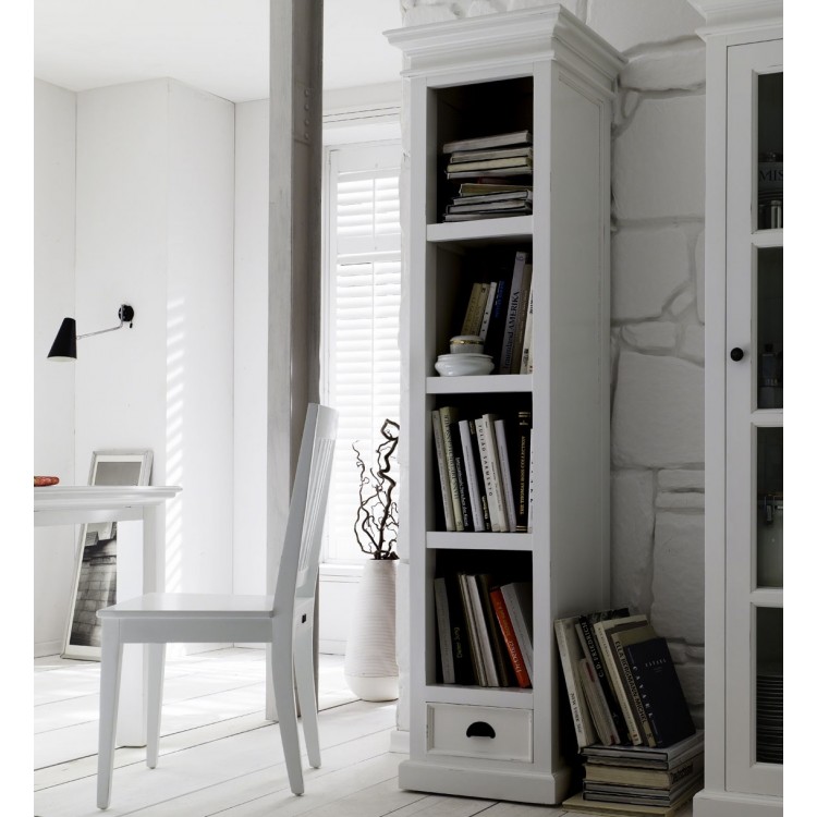 Halifax Painted Furniture Tall Narrow Bookcase with Drawer CA601