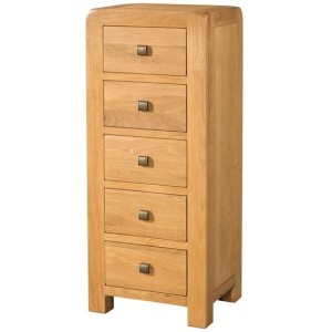 Ayr Oak Furniture 5 Drawer Tall Chest Ayr Oak Furniture 5 Drawer Tall Chest