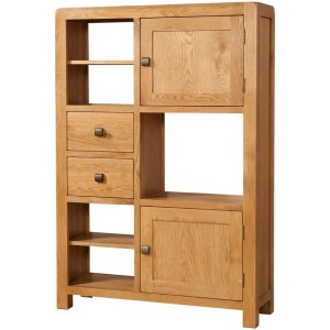 Ayr Oak Furniture 2 Door 2 Drawer High Display Unit Ayr Oak Furniture 2 Door 2 Drawer High Display Unit