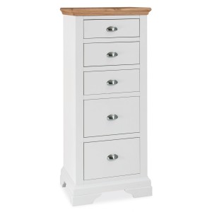 Hampstead Two Tone Painted Furniture 5 Drawer Tall Chest Hampstead Two Tone Painted Furniture 5 Drawer Tall Chest