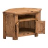 Aztec Solid Oak Furniture Rustic 2 Door Corner TV Unit