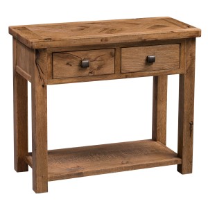 Aztec Solid Oak Furniture Rustic 2 Drawer Hall Table Aztec Solid Oak Furniture Rustic 2 Drawer Hall Table