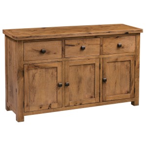 Aztec Solid Oak Furniture Rustic Large 3 Door Sideboard