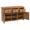 Aztec Solid Oak Furniture Rustic Large 3 Door Sideboard