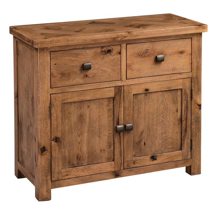 Aztec Solid Oak Furniture Rustic Small 2 Door Sideboard