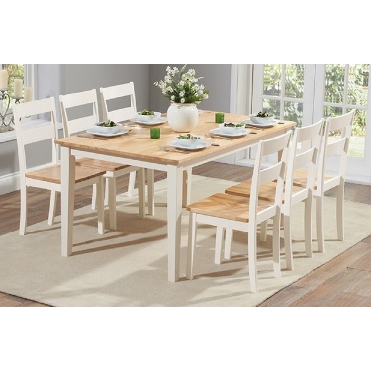 Brampton Cream Painted Dining Table 150cm and 6 Chairs CHI150OANDCDT6C