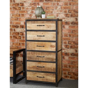 Cosmo Industrial Reclaimed Wood Furniture Tall 6 Drawers Chest Cosmo Industrial Reclaimed Wood Furniture Tall 6 Drawers Chest ID21