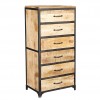 Cosmo Industrial Reclaimed Wood Furniture Tall 6 Drawers Chest ID21