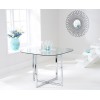 Abingdon 100cm Glass Table with 4 Grey High Back Stools PT31074