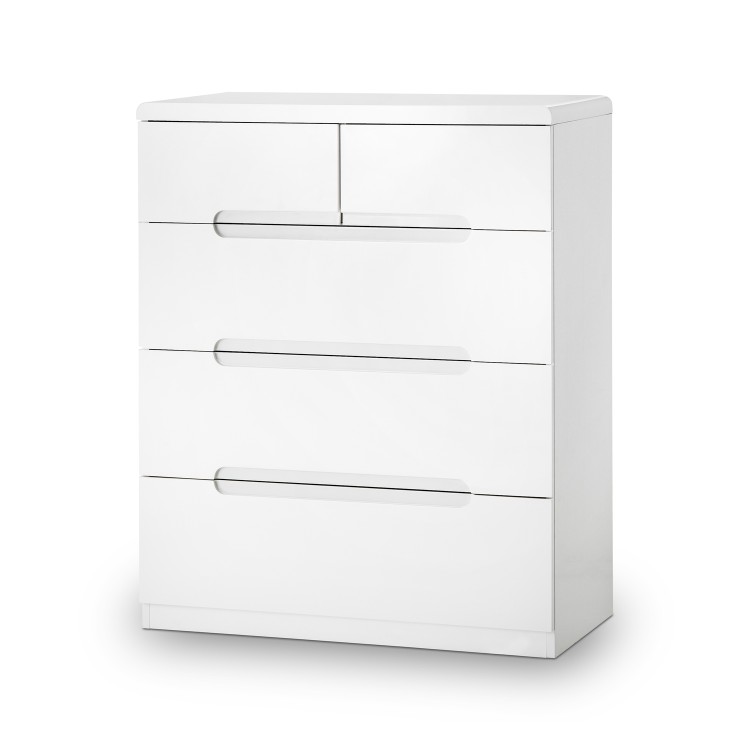 Julian Bowen Painted Furniture Manhattan White 3 Over 2 Drawer Chest