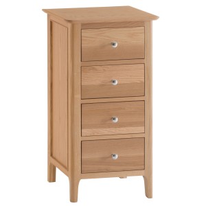 Bergen Oak Furniture 4 Drawer Narrow Chest Bergen Oak Furniture 4 Drawer Narrow Chest