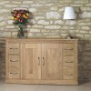 Mobel Solid Oak Furniture Six Drawer Sideboard COR02B