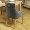 Mobel Oak Furniture Upholstered Grey Fabric Dining Table Chair Pair COR03F