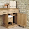 Mobel Oak Large Hidden Computer Desk & Low Wide Bookcase COR06D+COR01B