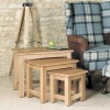 Mobel Oak Furniture Nest of 3 Coffee Tables COR08A