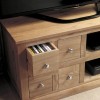 Mobel Oak Furniture 4 Drawer Television Cabinet Stand Unit COR09A