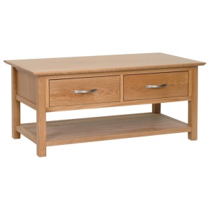 Devonshire New Oak Furniture Coffee Table With Drawers