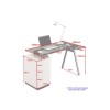 Alphason Office Furniture Cleveland Grey Glass Computer Desk