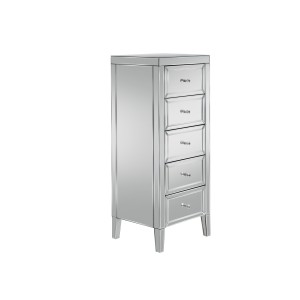 Birlea Valencia Mirrored Furniture 5 Drawer Narrow Chest Birlea Valencia Mirrored Furniture 5 Drawer Narrow Chest VAL5NCMIR
