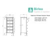 Birlea Valencia Mirrored Furniture 5 Drawer Narrow Chest VAL5NCMIR