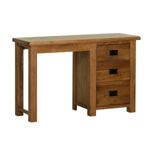 Divine Furniture Rustic Oak Furniture Single Pedestal Dressing Table Devonshire Rustic Oak Furniture Single Pedestal Dressing Table RD25