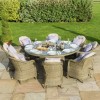 Maze Rattan Winchester 8 Seater Round Ice Bucket Dining Set with Lazy Susan