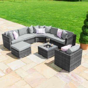 Maze Rattan Garden Furniture Barcelona Grey Ice Bucket Corner Group with Chair Maze Rattan Garden Furniture Barcelona Grey Ice Bucket Corner Group with Chair