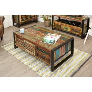 New Urban Chic Furniture 4 Door 4 Drawer Large Coffee Table New Urban Chic Furniture 4 Door 4 Drawer Large Coffee Table IRF08B