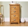 Birlea Woburn Oak Furniture 4 Drawer Narrow Chest WOB4NCHOAK
