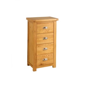 Birlea Woburn Oak Furniture 4 Drawer Narrow Chest Birlea Woburn Oak Furniture 4 Drawer Narrow Chest WOB4NCHOAK