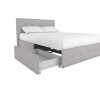 Rose Furniture Grey Linen Upholstered Double Bed with Storage