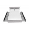Rose Furniture Grey Linen Upholstered Double Bed with Storage