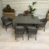 Signature Weave Garden Furniture Emily Grey 150cm 6 Seat Rectangle Dining Table Only