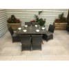 Signature Weave Garden Furniture Emily Grey 150cm 6 Seat Rectangle Dining Table Only