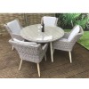 Signature Weave Garden Furniture Danielle Grey Round 120cm Dining Table with 4 Chairs