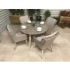 Signature Weave Garden Furniture Danielle Grey Round 120cm Dining Table with 4 Chairs