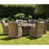 Royalcraft Garden Wentworth Rattan 6 Seater Oval Highback Comfort Dining Set 