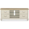 Montreux Pale Oak & Antique White Furniture 4 Drawer Entertainment Unit