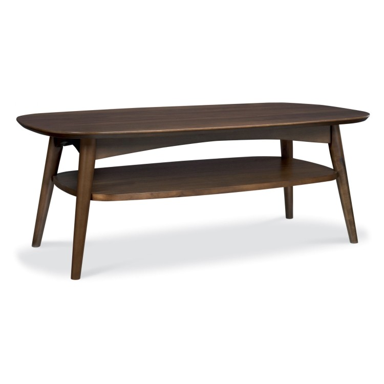 Bentley Designs Oslo Walnut Furniture Coffee Table with Shelf