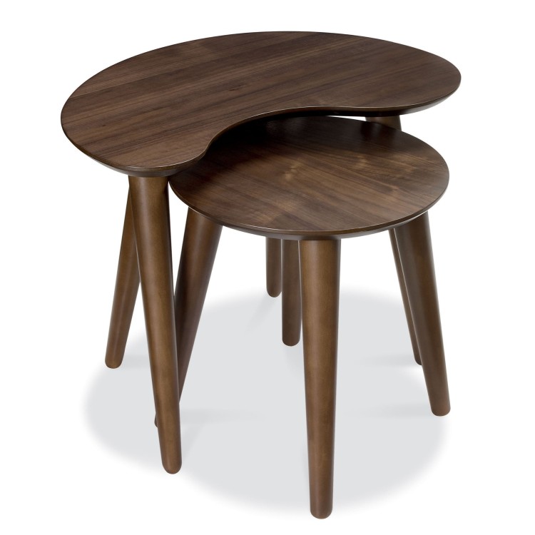 Bentley Designs Oslo Walnut Furniture Nest of Lamp Tables