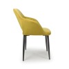 Shankar Nero Brushed Velvet Lime Gold Dining Chair Pair