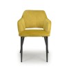 Shankar Nero Brushed Velvet Lime Gold Dining Chair Pair