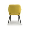 Shankar Nero Brushed Velvet Lime Gold Dining Chair Pair