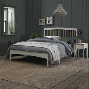 Bentley Designs Whitby Scandi Oak & Grey 4ft6 Slatted Double Bedstead