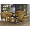 Bentley Designs Ellipse Rustic Oak Upholstered Chair in Mustard Velvet Fabric (Pair)