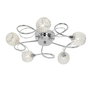 Regency Designs Aherne Large Chrome 5 Ceiling Lamp Light Regency Designs Aherne Large Chrome 5 Ceiling Lamp Light