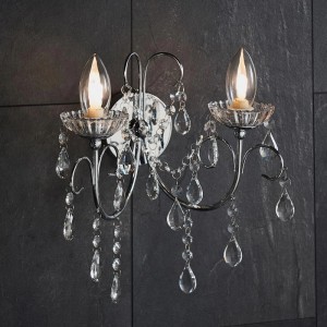 Regency Designs Tabitha Chrome and Crystal Wall Light Regency Designs Tabitha Chrome and Crystal Wall Light