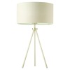 Regency Designs Tripod Grey Linen Shade and Matt Nickel Table Lamp